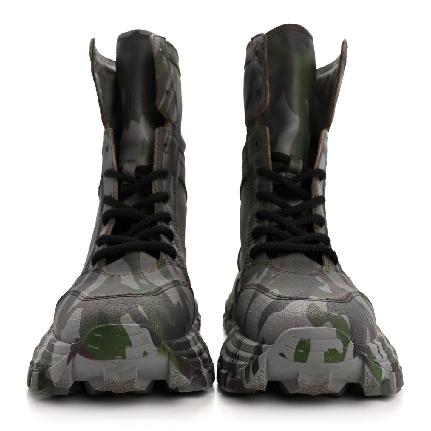 Crackled Calzature Camouflage Print Womens Combat Boots 37