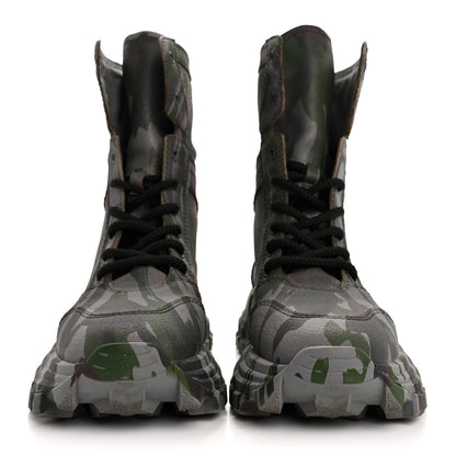 Miu Miu Crackled Calzature Camouflage Print Womens Combat Boots 37 3 of 13