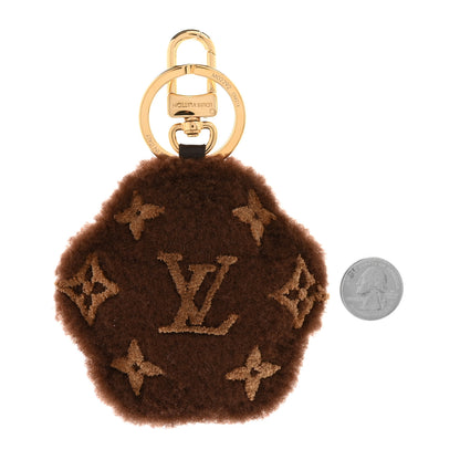 Louis Vuitton Shearling LV Paw Key Holder Bag Charm Brown 2 of 4