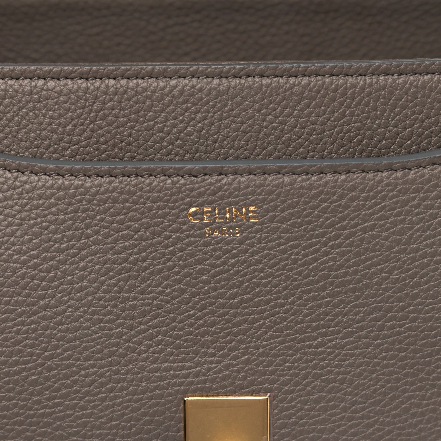 Celine Grained Calfskin Small 16 Top Handle Bag Pebble 7 of 14