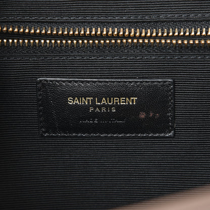 Saint Laurent Grain De Poudre Matelasse Chevron Large Monogram Satchel Dark Beige 6 of 7
