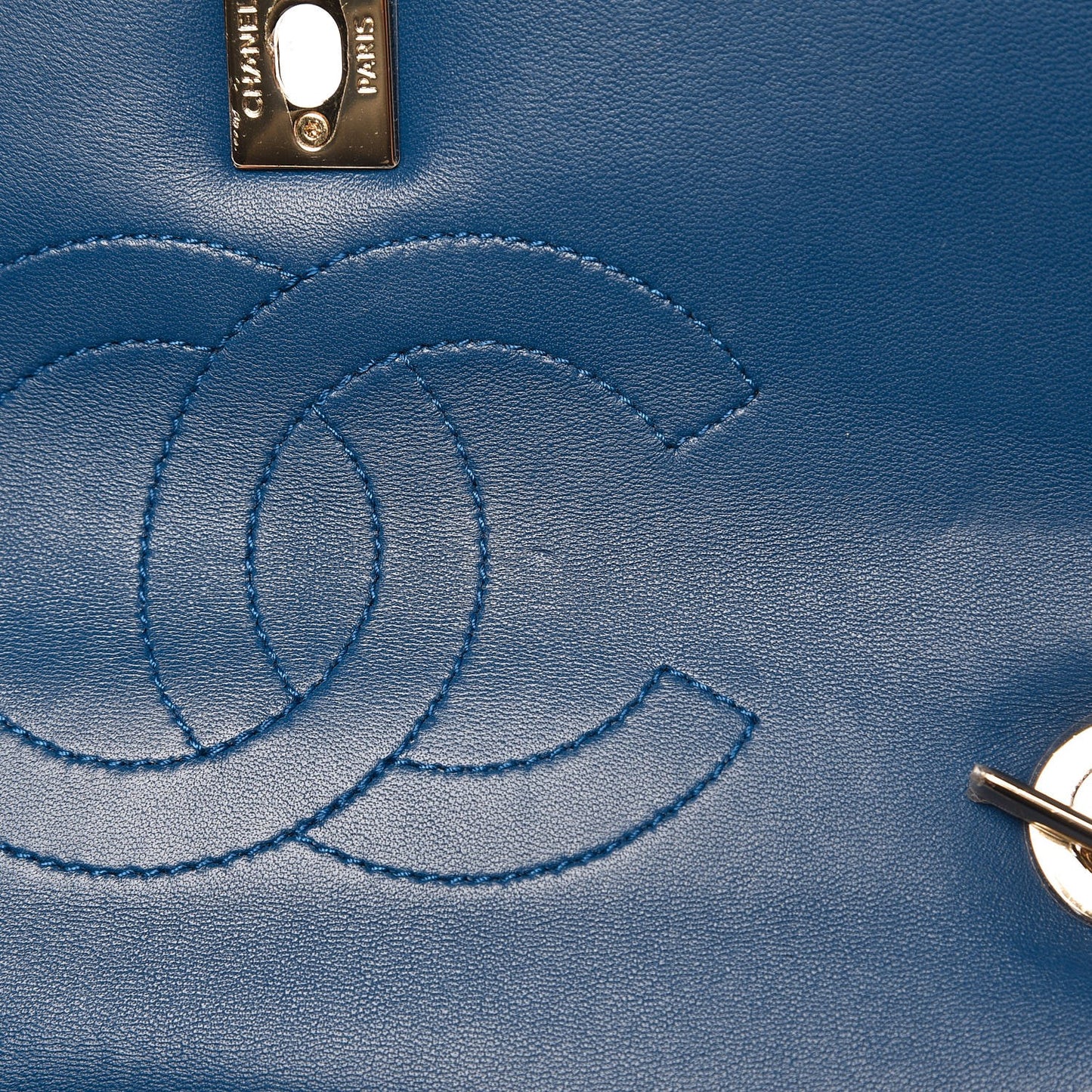 Lambskin Quilted Small Trendy CC Flap Dual Handle Bag Blue