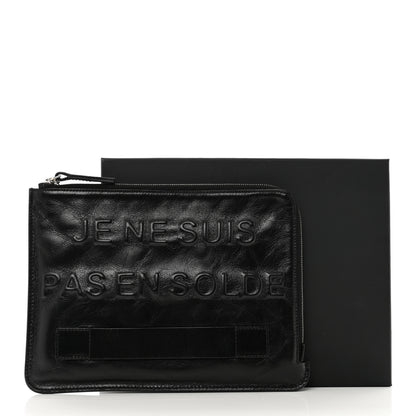 Chanel Calfskin Medium Je Ne Suis Pas En Solde Pouch Clutch Black 8 of 8