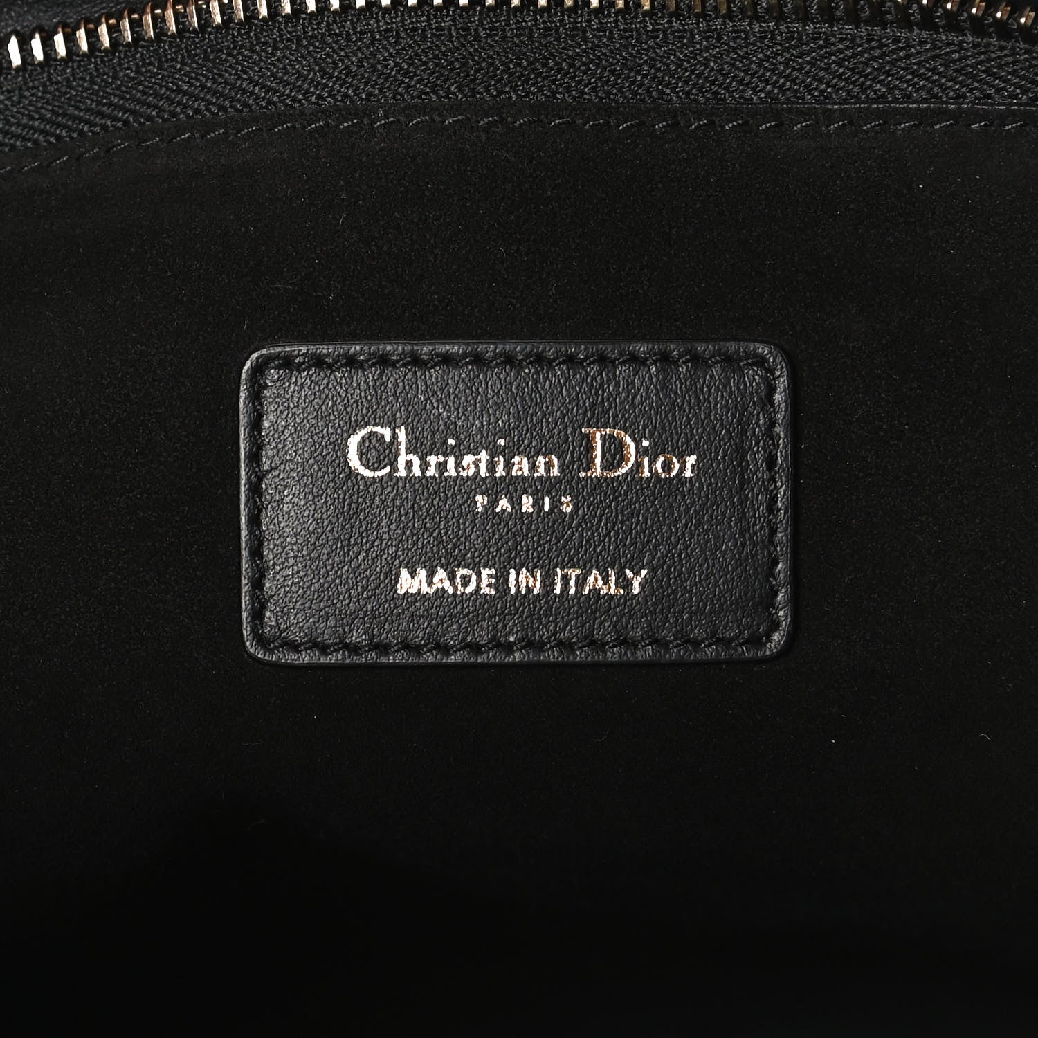 Christian Dior Calfskin Medium Diordouble Zip Pouch Black 6 of 14