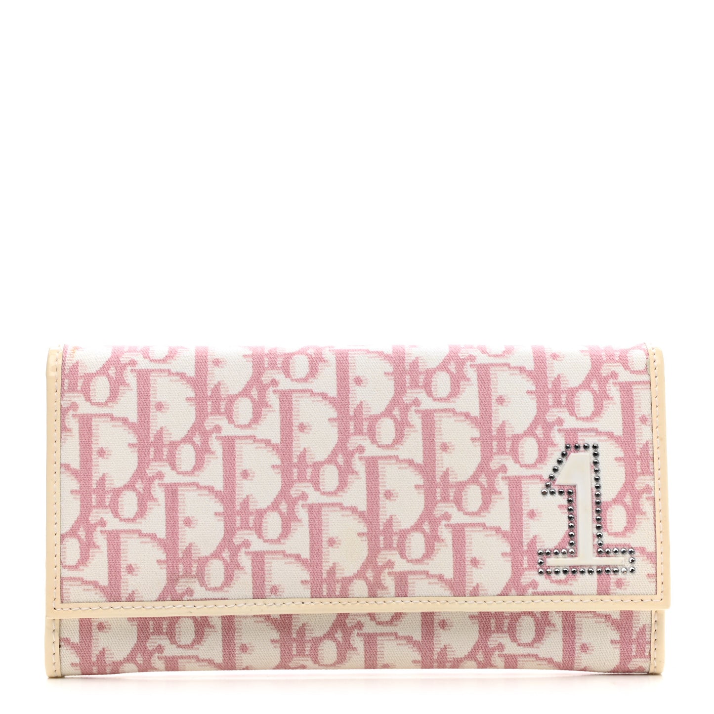 Monogram Girly Flap Wallet Pink
