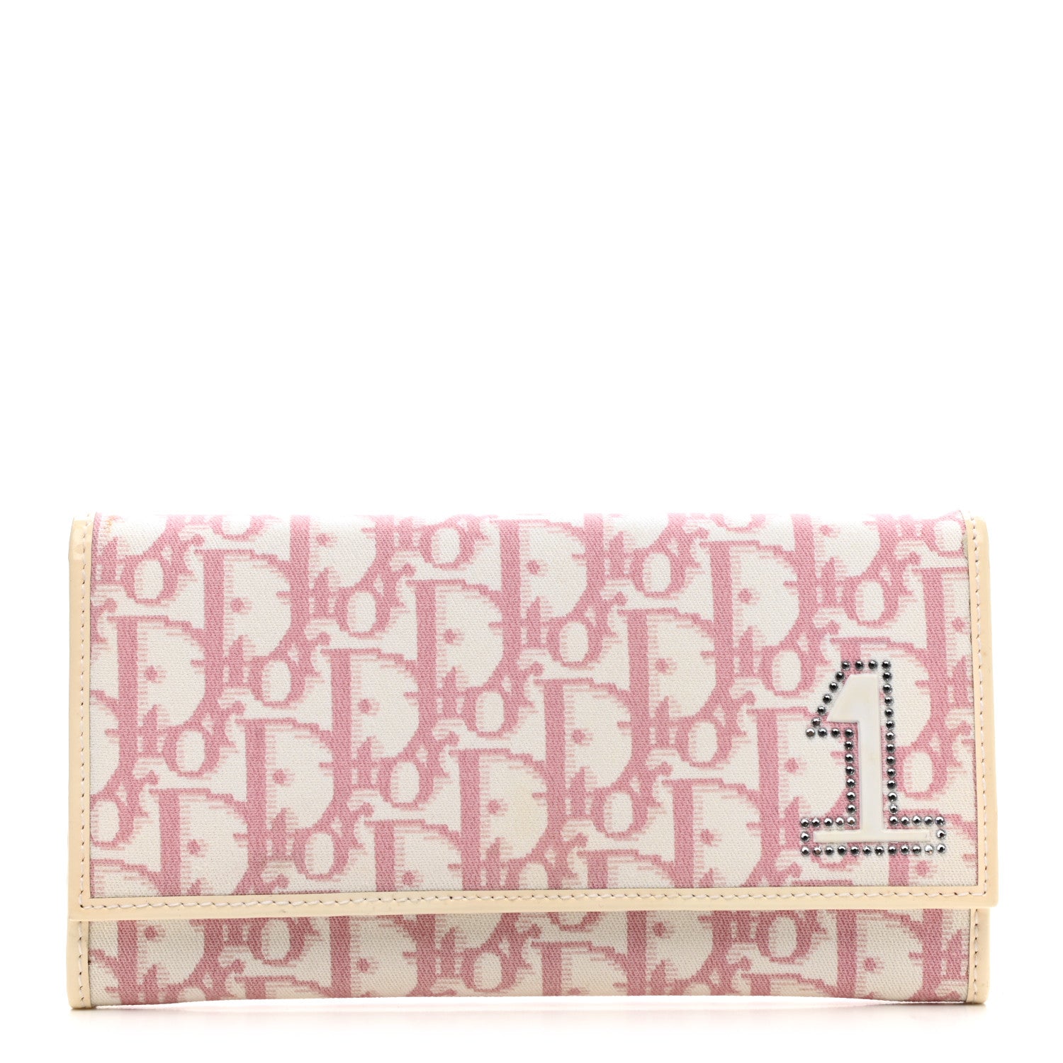 Christian Dior Monogram Girly Flap Wallet Pink 1 of 9