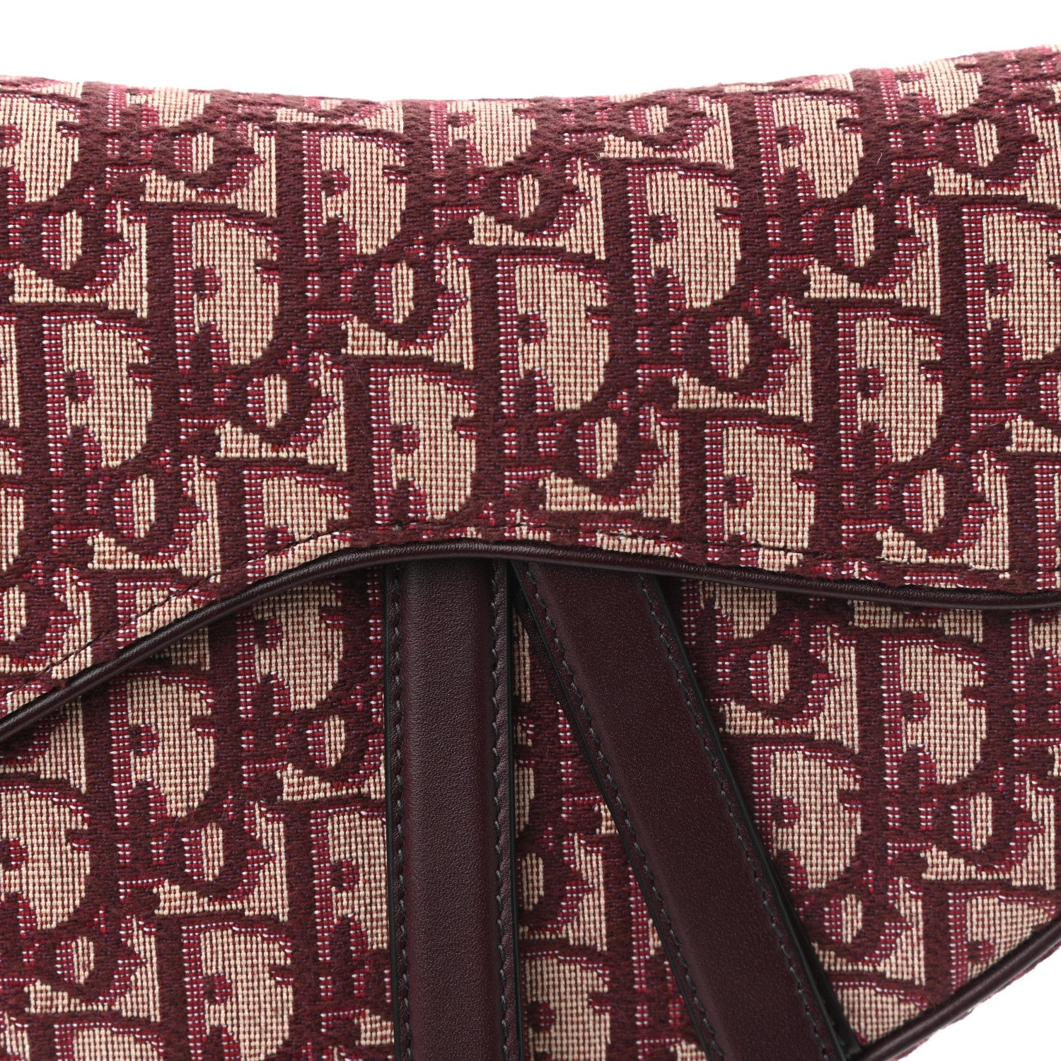 Christian Dior Oblique Saddle Bag Burgundy 7 of 9