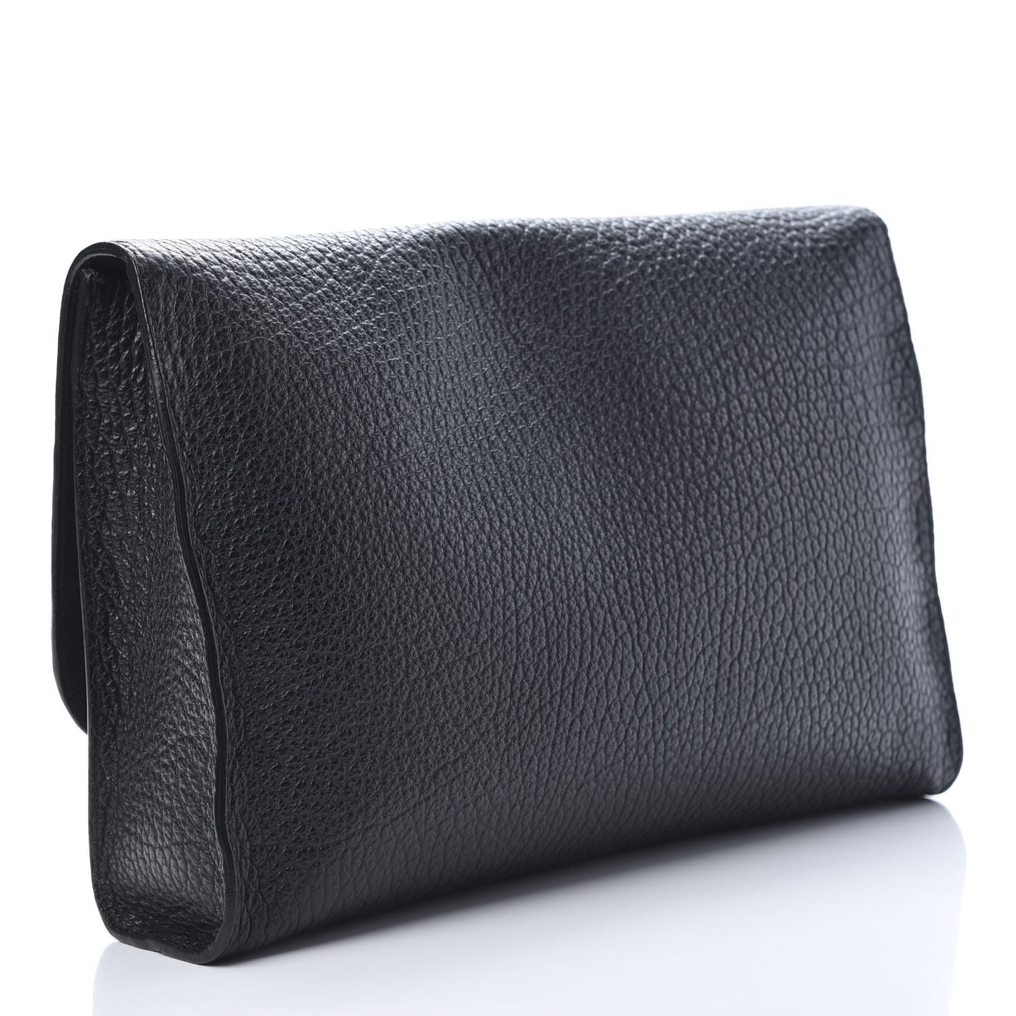 Grainy Calfskin Sonnet Clutch Black