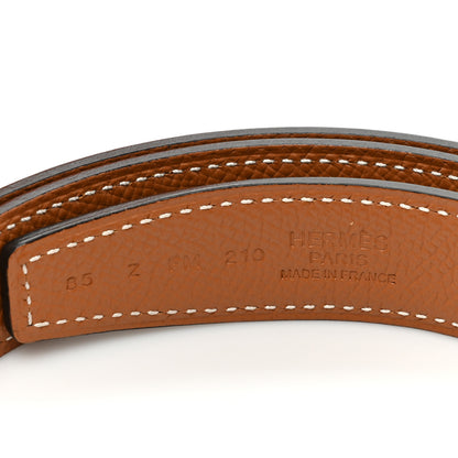 Hermes Swift Epsom 24mm Belt Strap 85 34 Black Gold 4 of 5