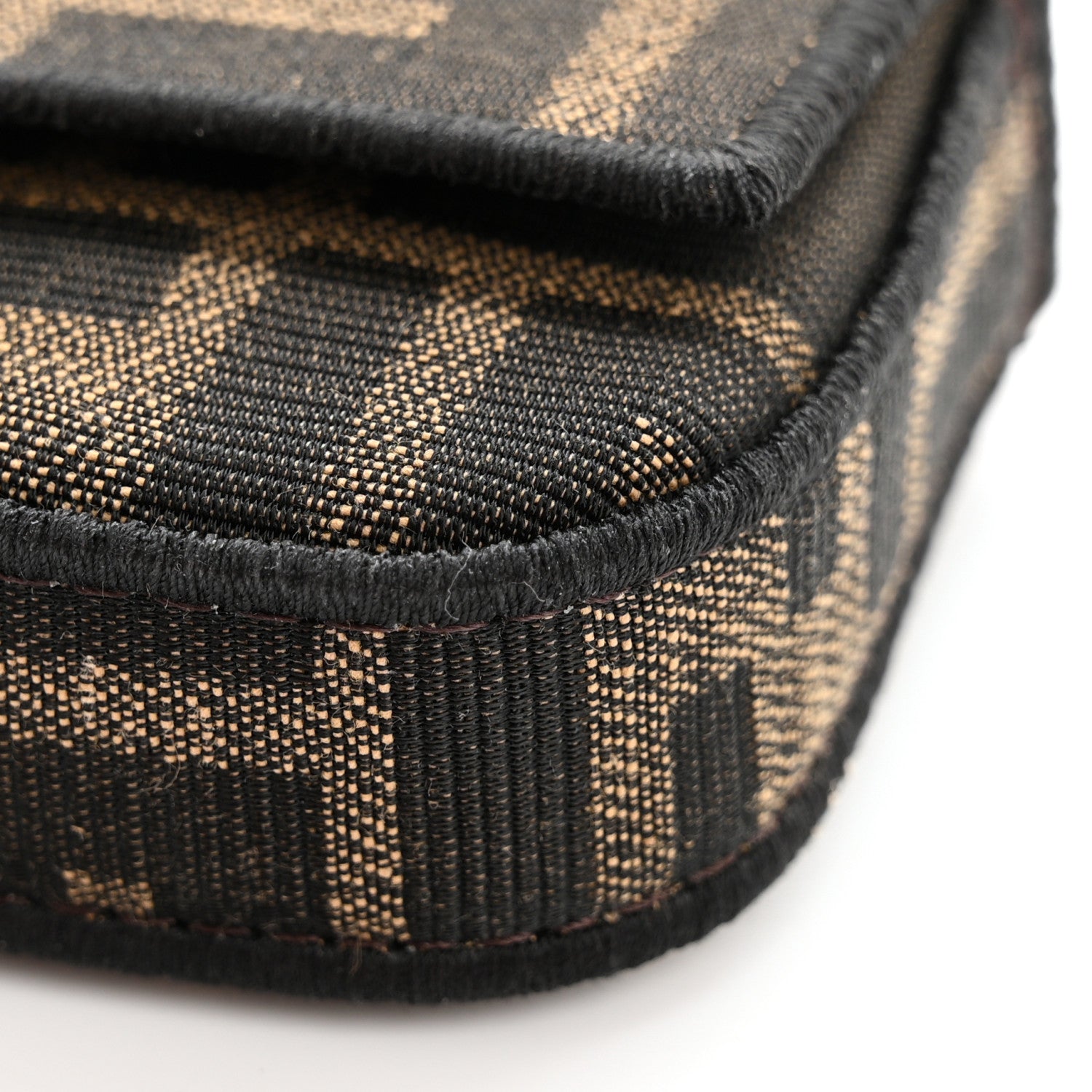 Fendi Fabric Jacquard FF 1974 Nano Baguette Charm Tobacco Moro Black 12 of 13