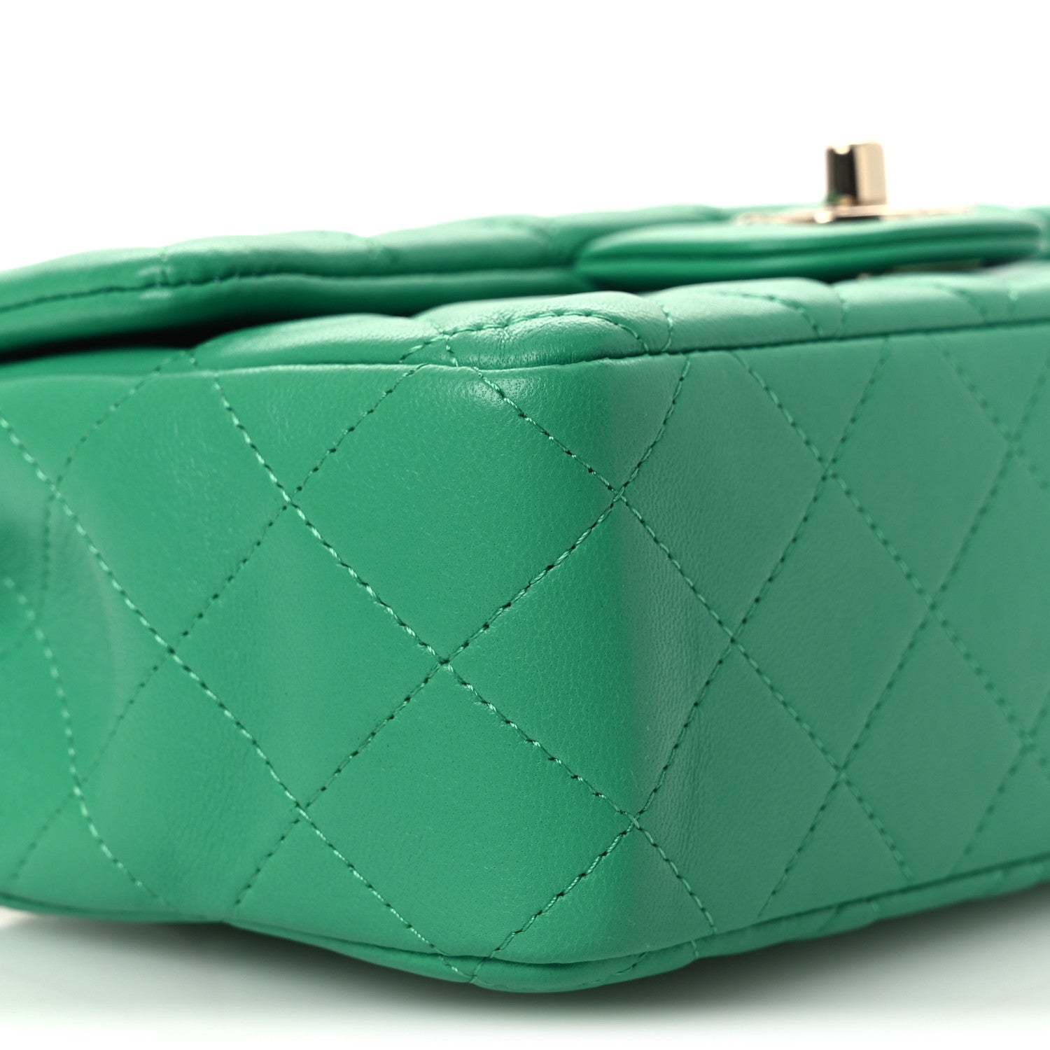 Chanel Lambskin Quilted Mini Rectangular Flap Green 9 of 12