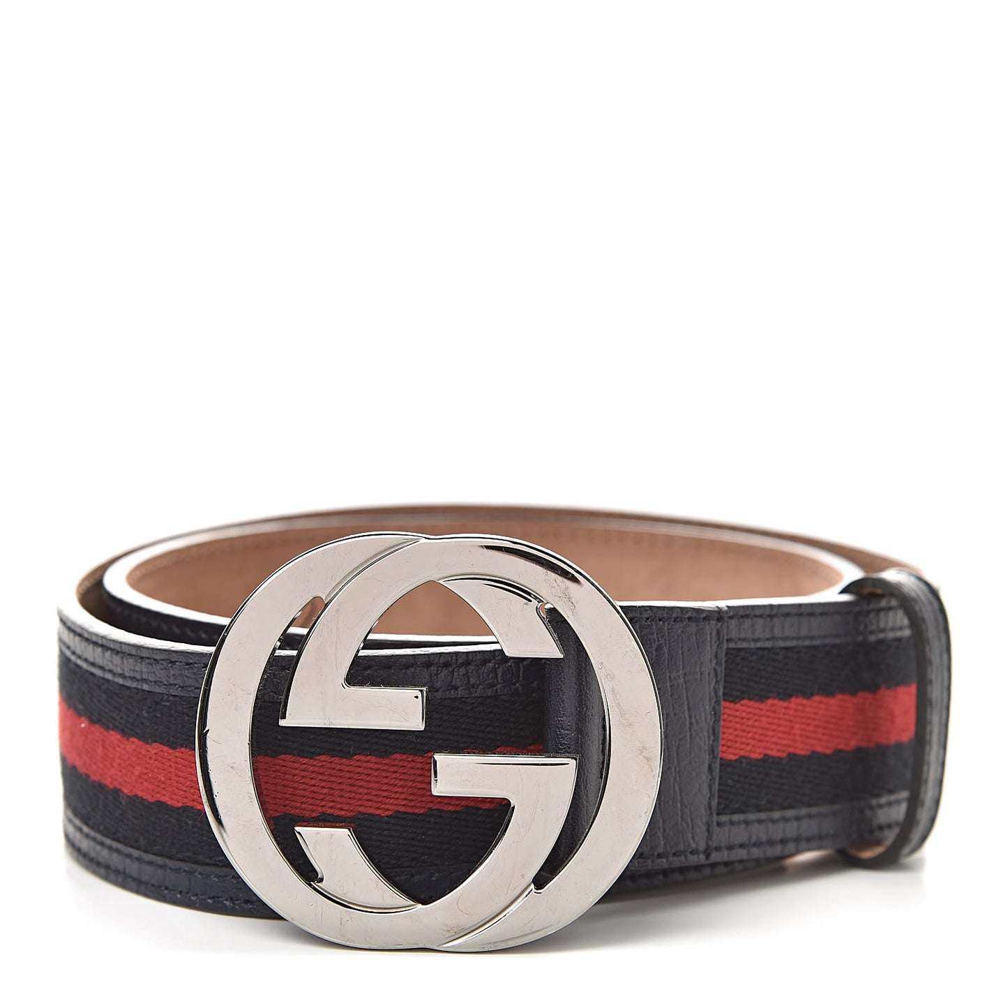 Calfskin Web Interlocking G Belt 75 30 Navy