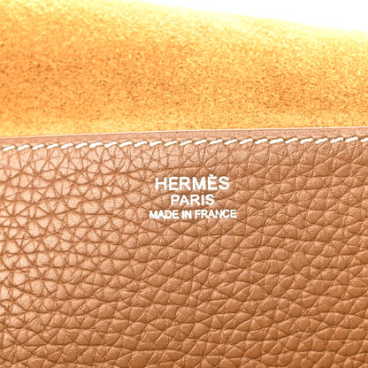 Hermes Taurillon Clemence Halzan 31 GM Etoupe 6 of 11
