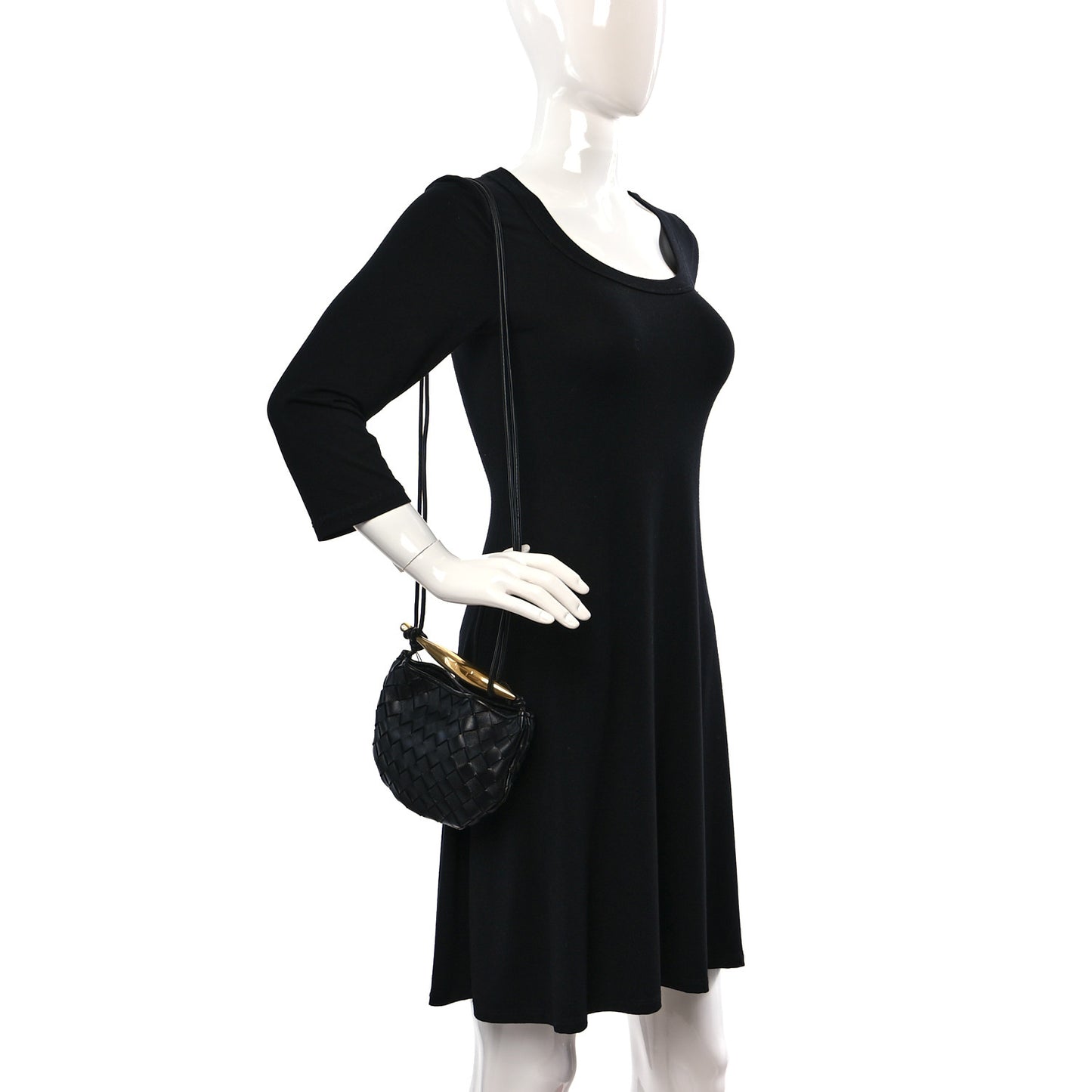 Nappa Intrecciato Mini Sardine Bag Black