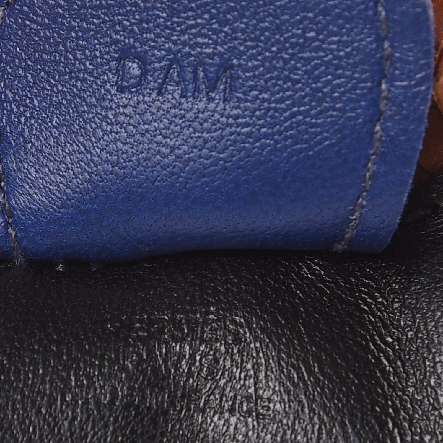 Hermes Milo Lambskin Grigri Rodeo Horse Bag Charm MM Black Bleu Saphir Gold 3 of 4