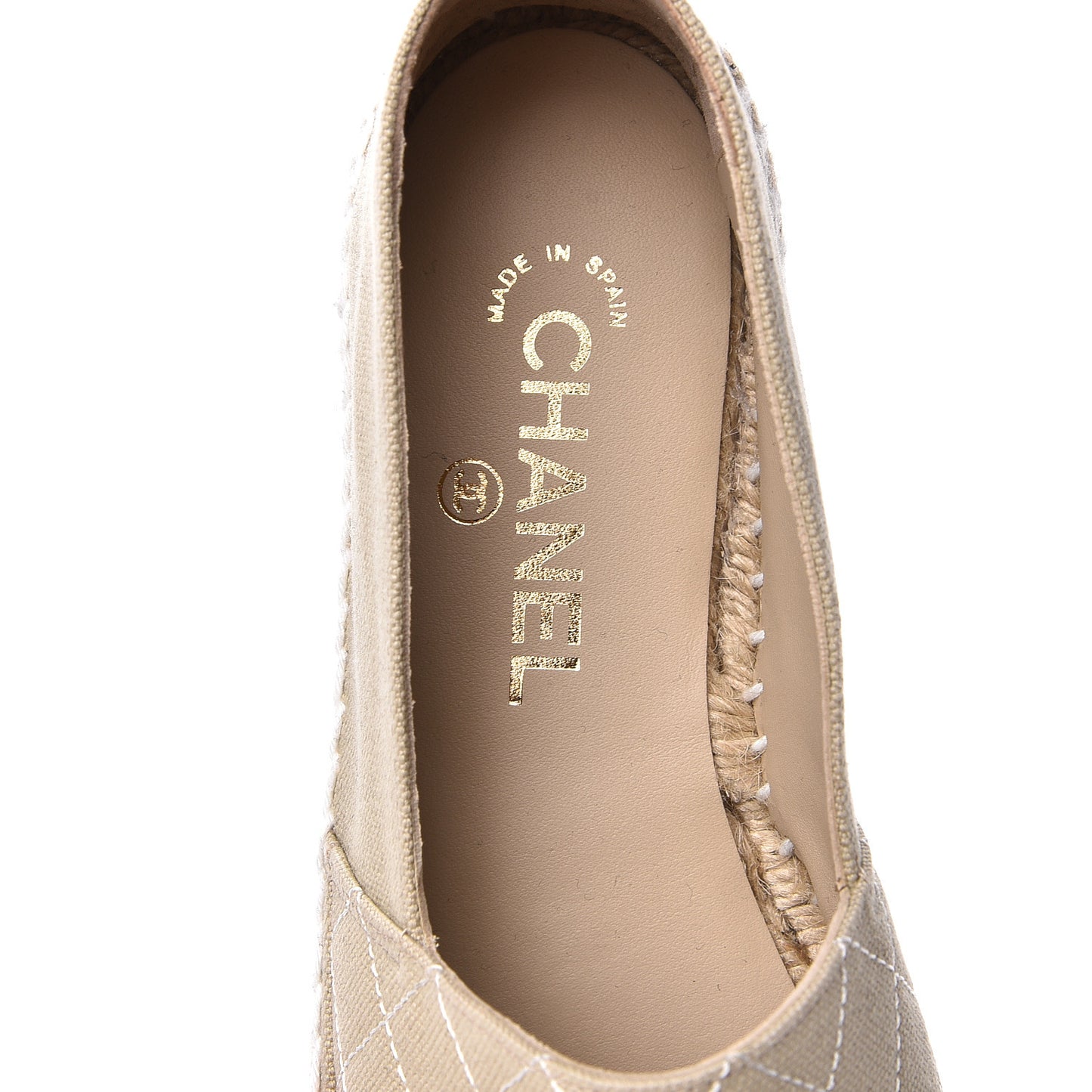 Fabric Biarritz CC Espadrilles 39 White Beige