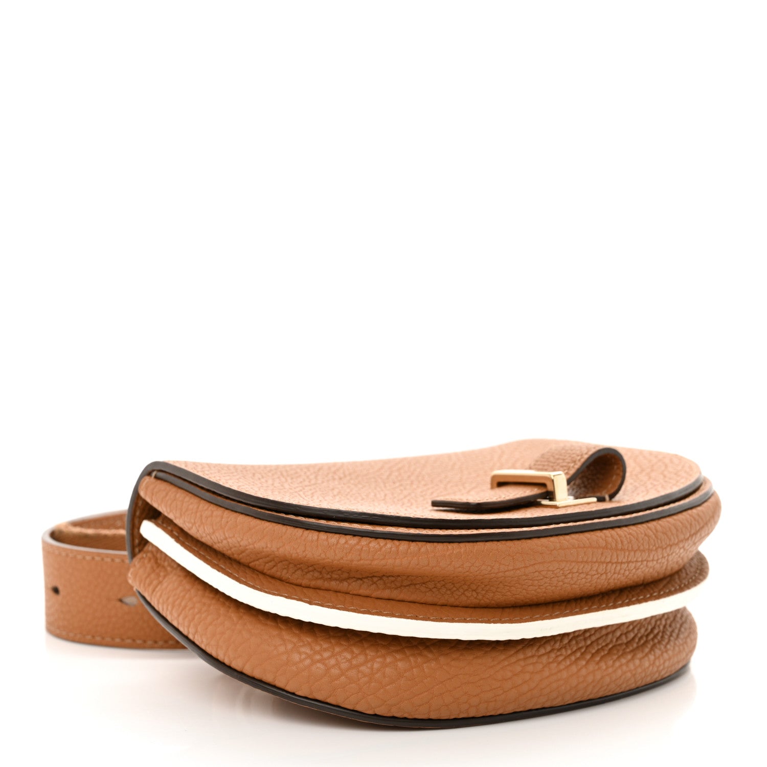 Delvaux Crispy Calfskin Mini Le Mutin Saddle Belt Bag Vegetal 4 of 12