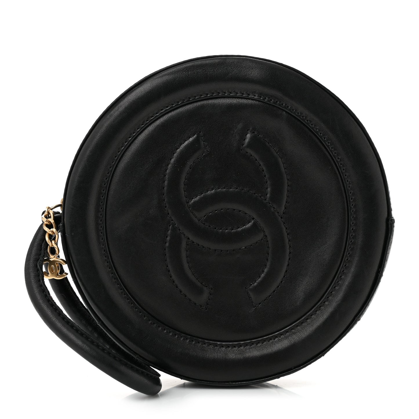 Lambskin Quilted Small CC Wristlet Black
