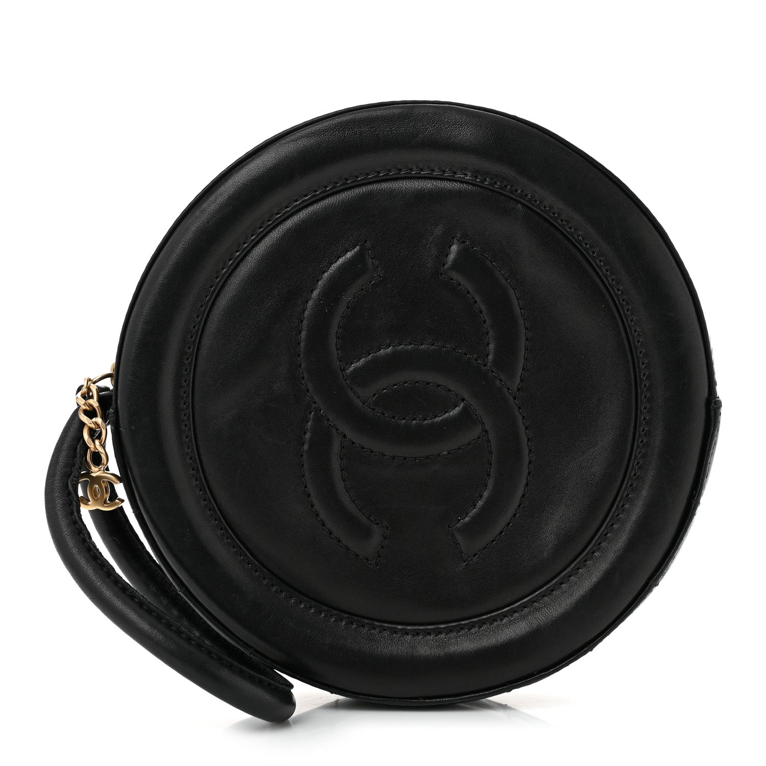 Chanel Lambskin Quilted Small CC Wristlet Black 1 of 10