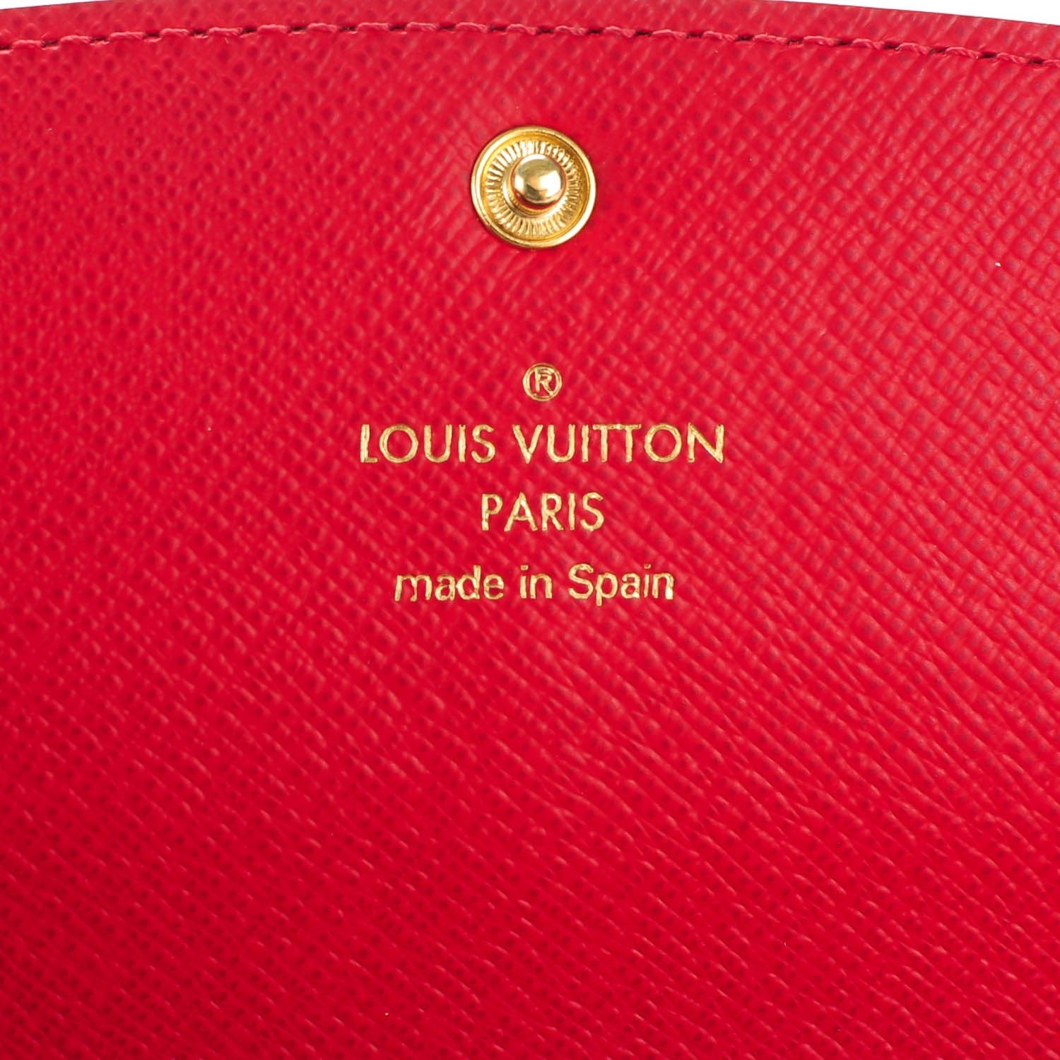 Louis Vuitton Damier Ebene Emilie Wallet Red 6 of 7