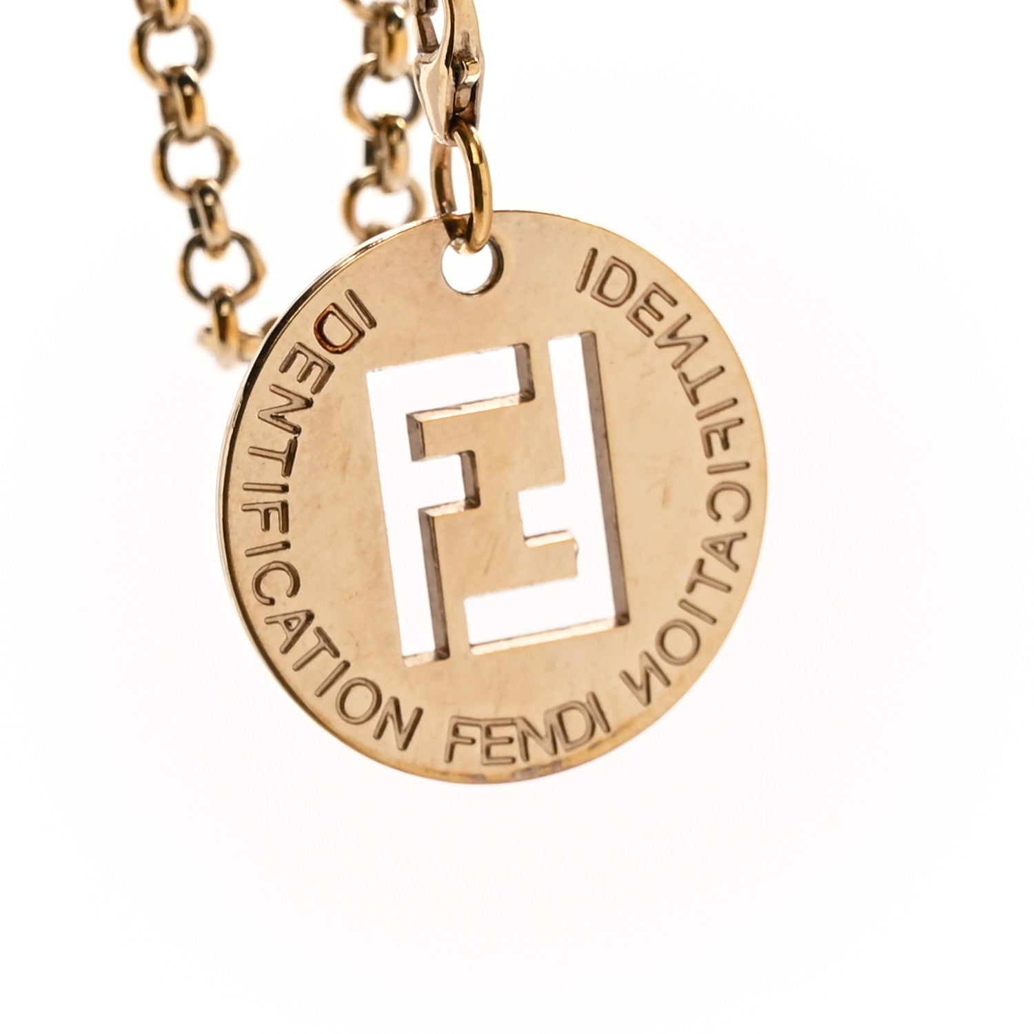 Fendi Metal FF Cutout Necklace Gold 6 of 6