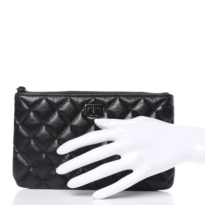 Chanel Aged Calfskin Quilted Medium Reissue Cosmetic Case So Black 2 of 8