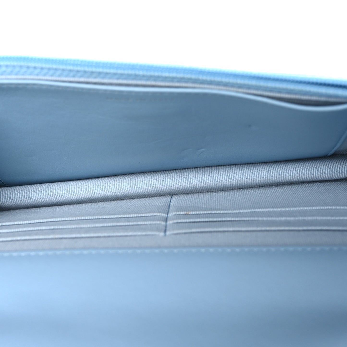 Lambskin Quilted Chanel 19 Wallet On Chain WOC Light Blue