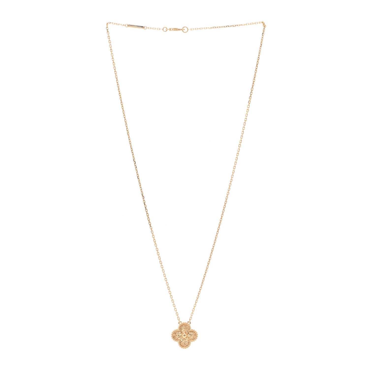 Van Cleef & Arpels 18K Yellow Gold Vintage Alhambra Pendant Necklace 3 of 6