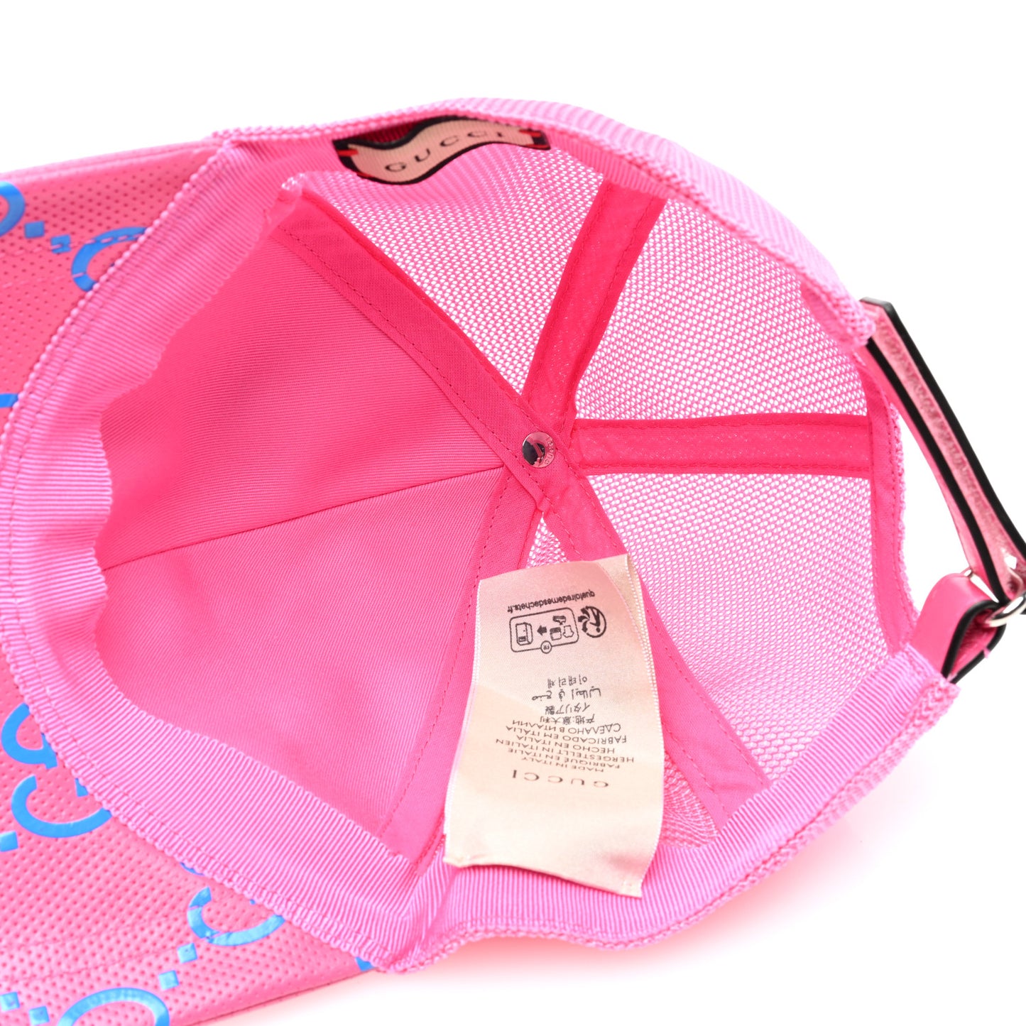 Calfskin Mesh GG Tennis Embossed Gary Baseball Hat M Modern Fucsia Modern Blue