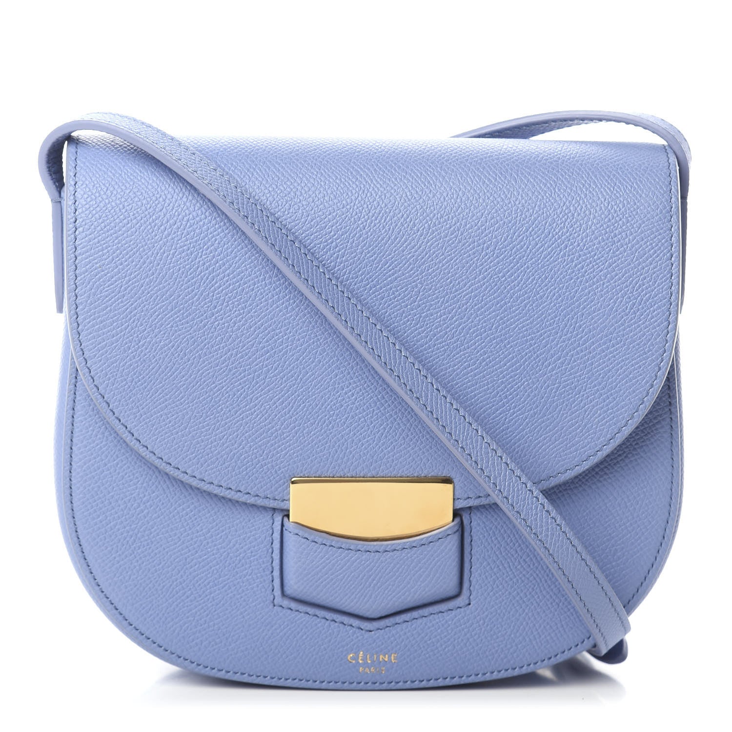 Celine Grained Calfskin Small Trotteur Porcelain 1 of 8