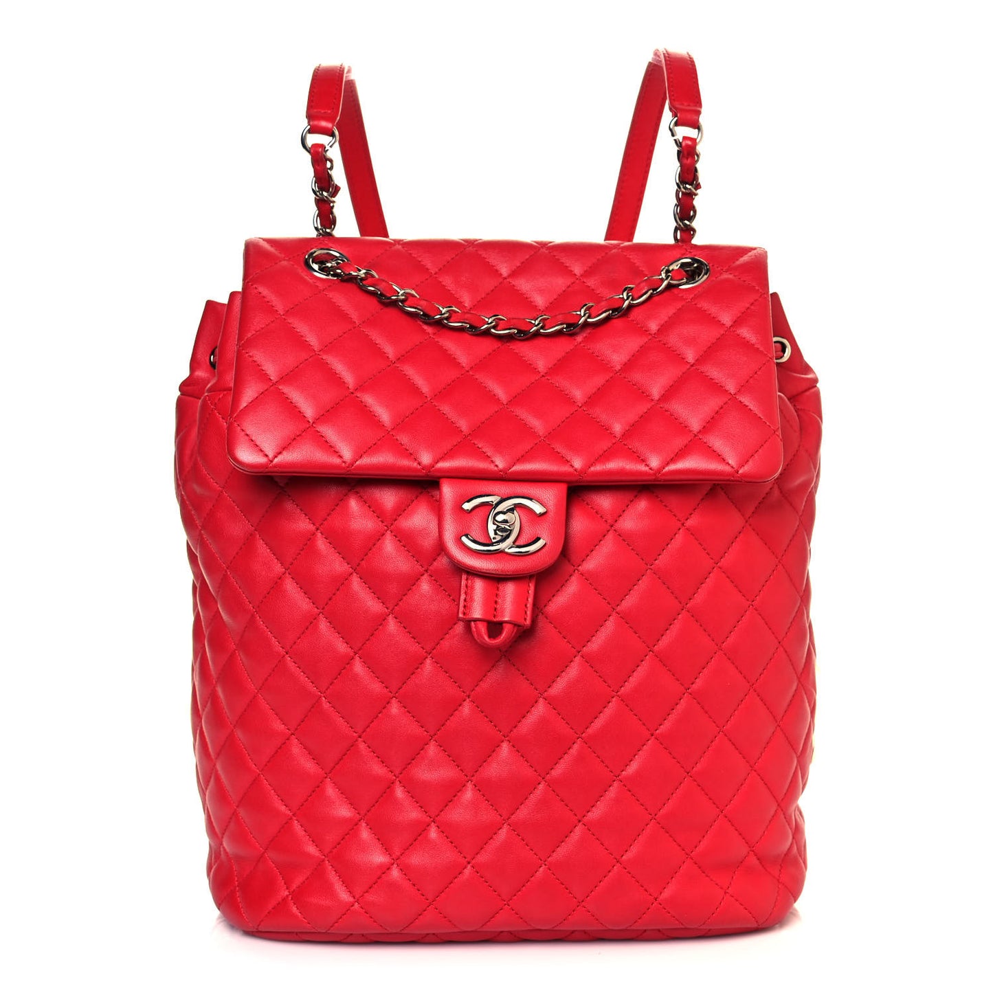 Lambskin Quilted Large Urban Spirit Backpack Red