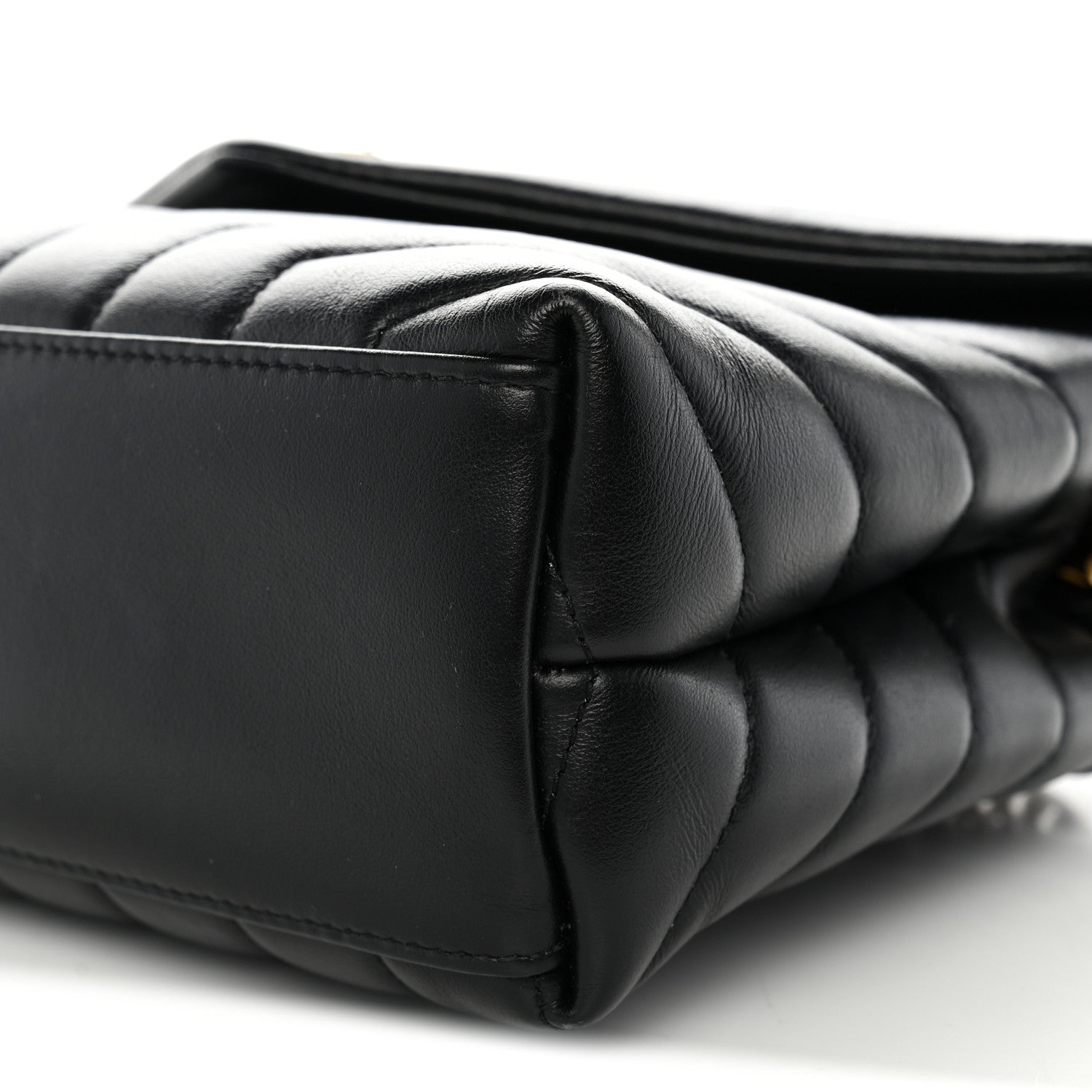 Saint Laurent Calfskin Y Quilted Monogram Small Loulou Chain Satchel Black 9 of 11