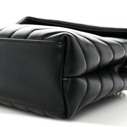 Saint Laurent Calfskin Y Quilted Monogram Small Loulou Chain Satchel Black 9 of 11
