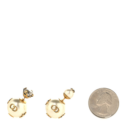 Christian Dior Pearl Crystal Tribales Bee Earrings Gold 2 of 5