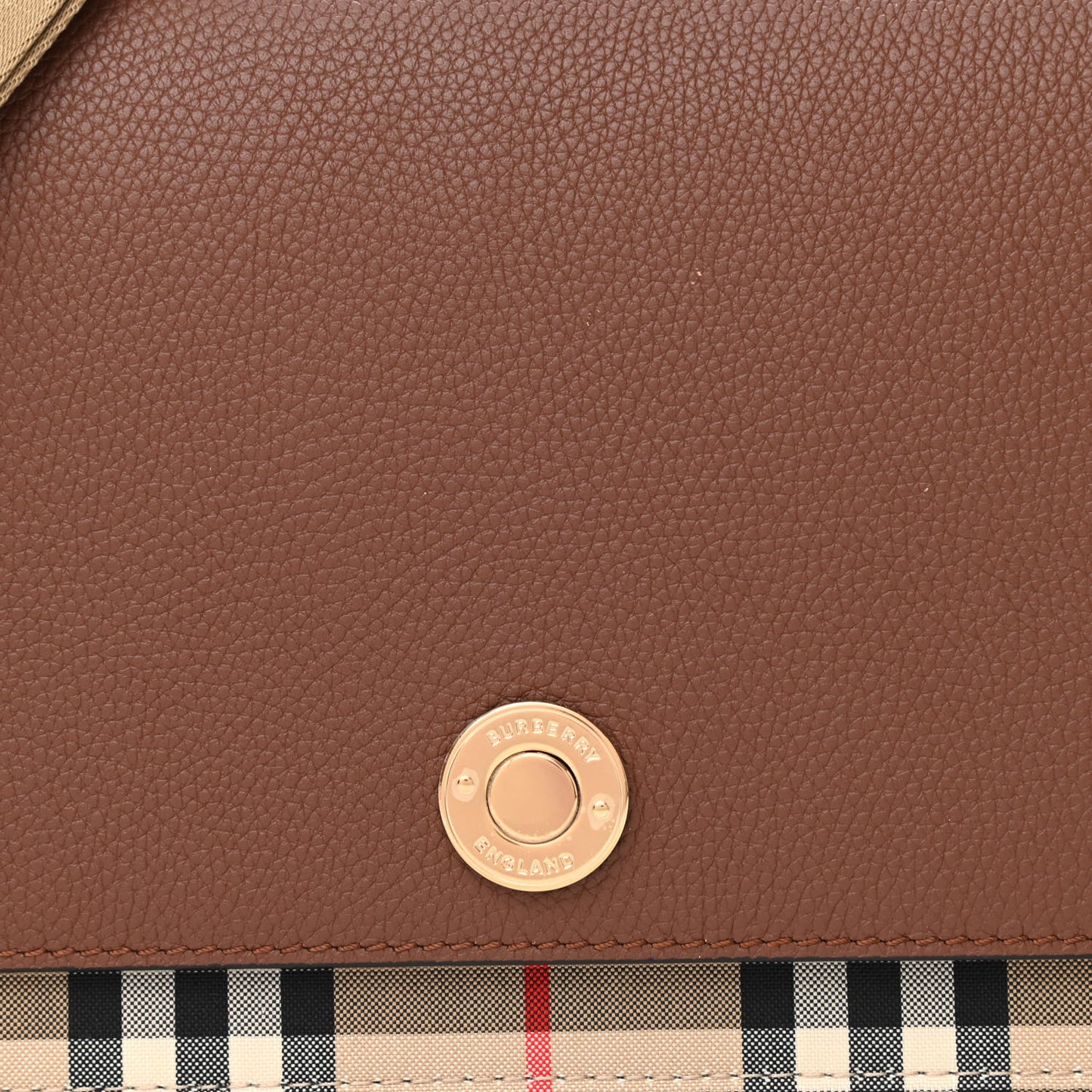 Calfskin Vintage Check Note Crossbody Bag Tan