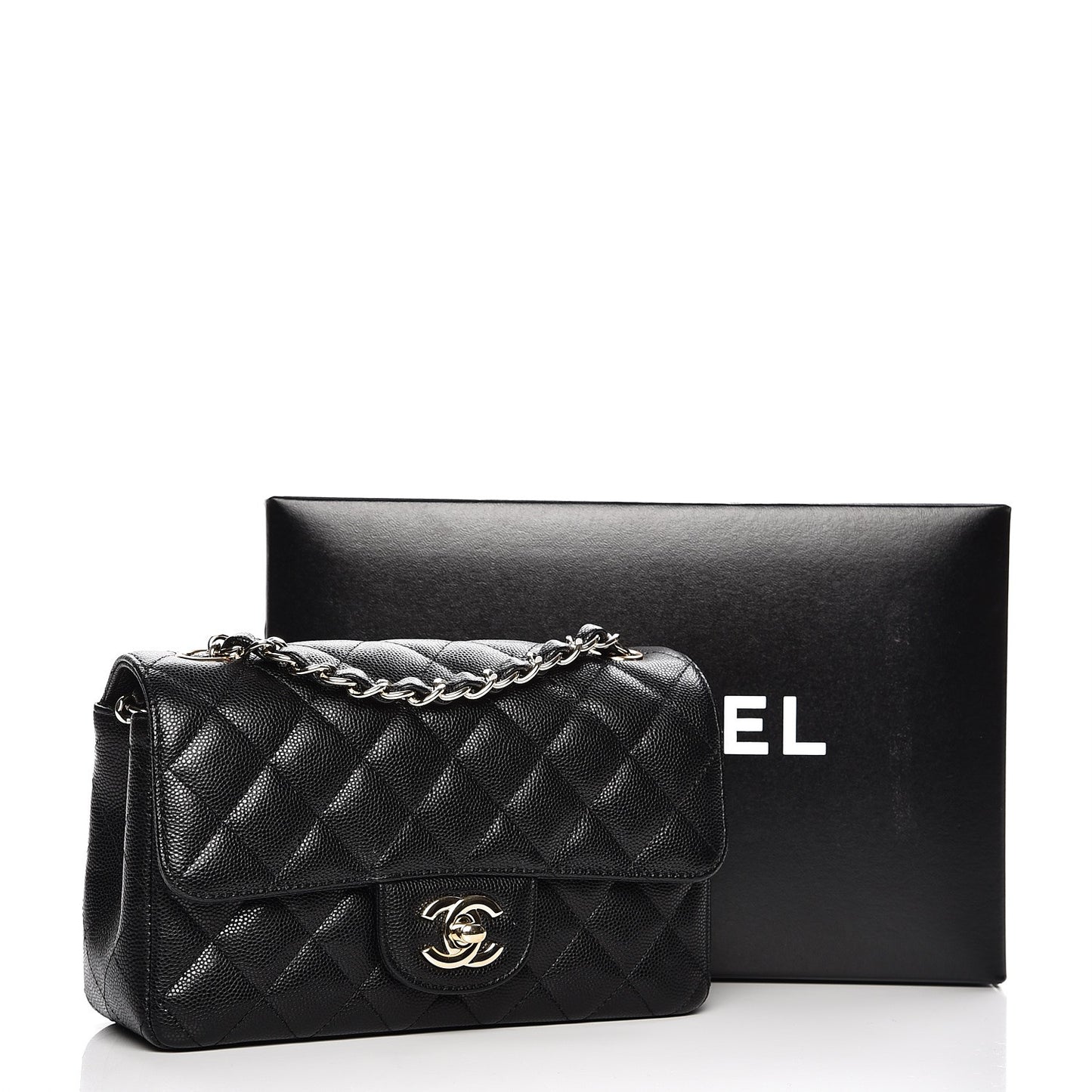 Caviar Quilted Mini Rectangular Flap Black