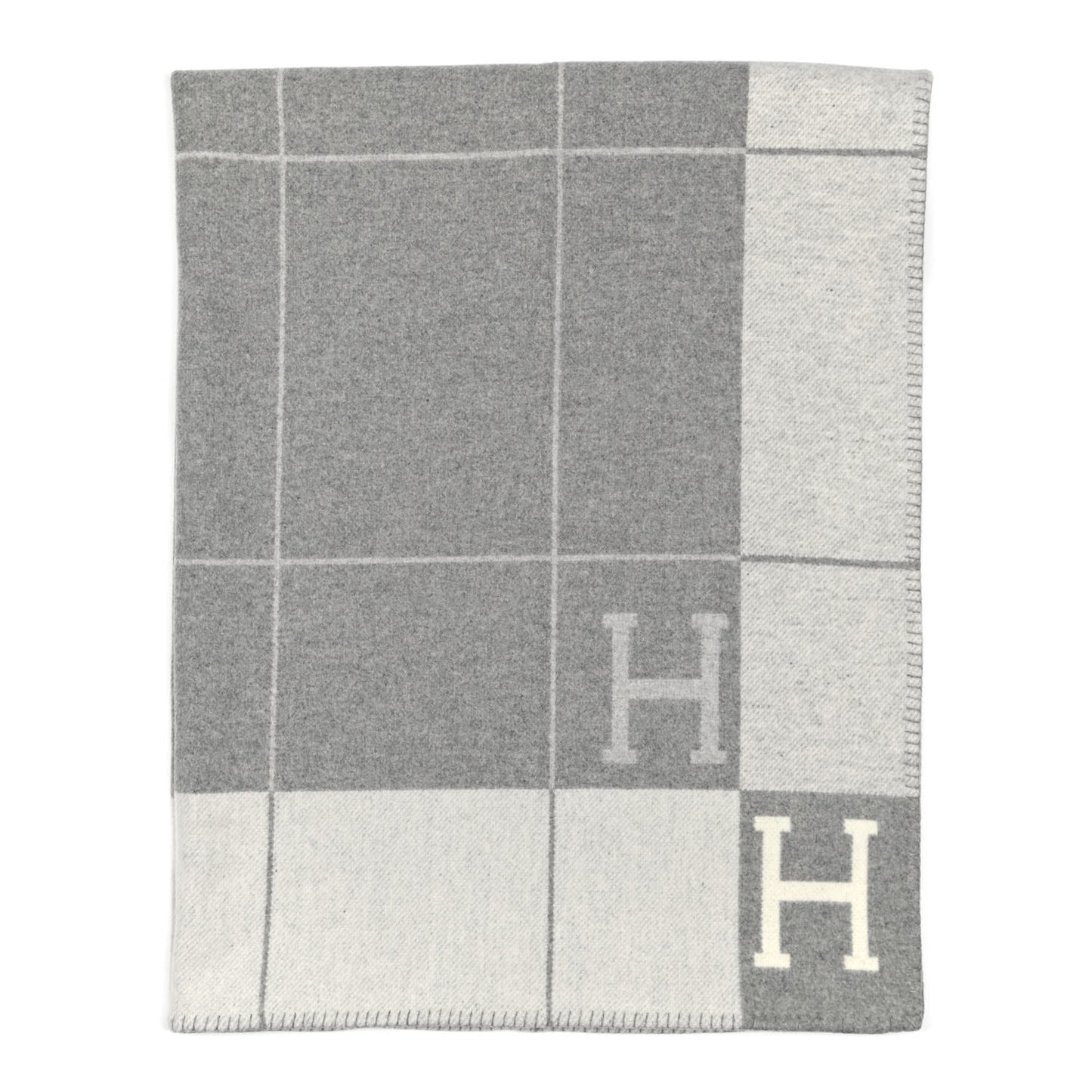 Wool Cashmere Avalon III Blanket Ecru Gris Clair