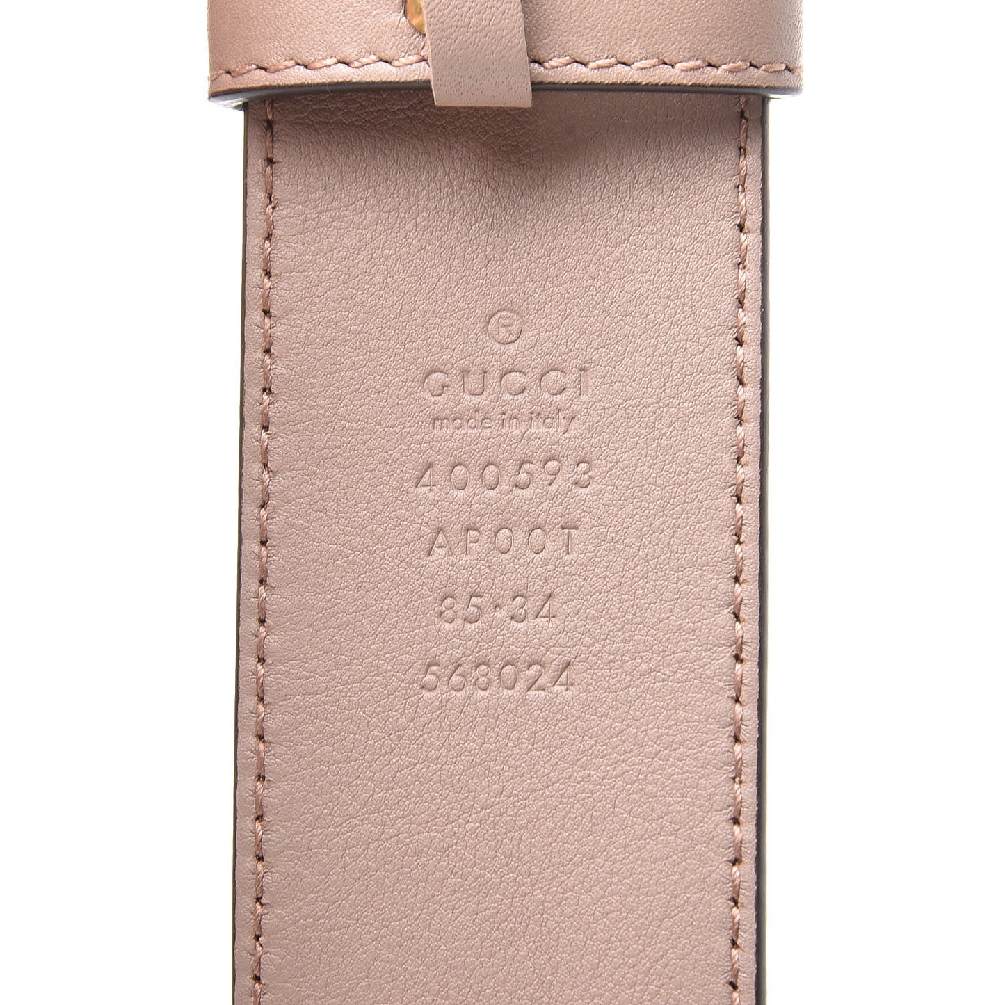 Calfskin Double G 40mm Belt 85 34 Porcelain Rose