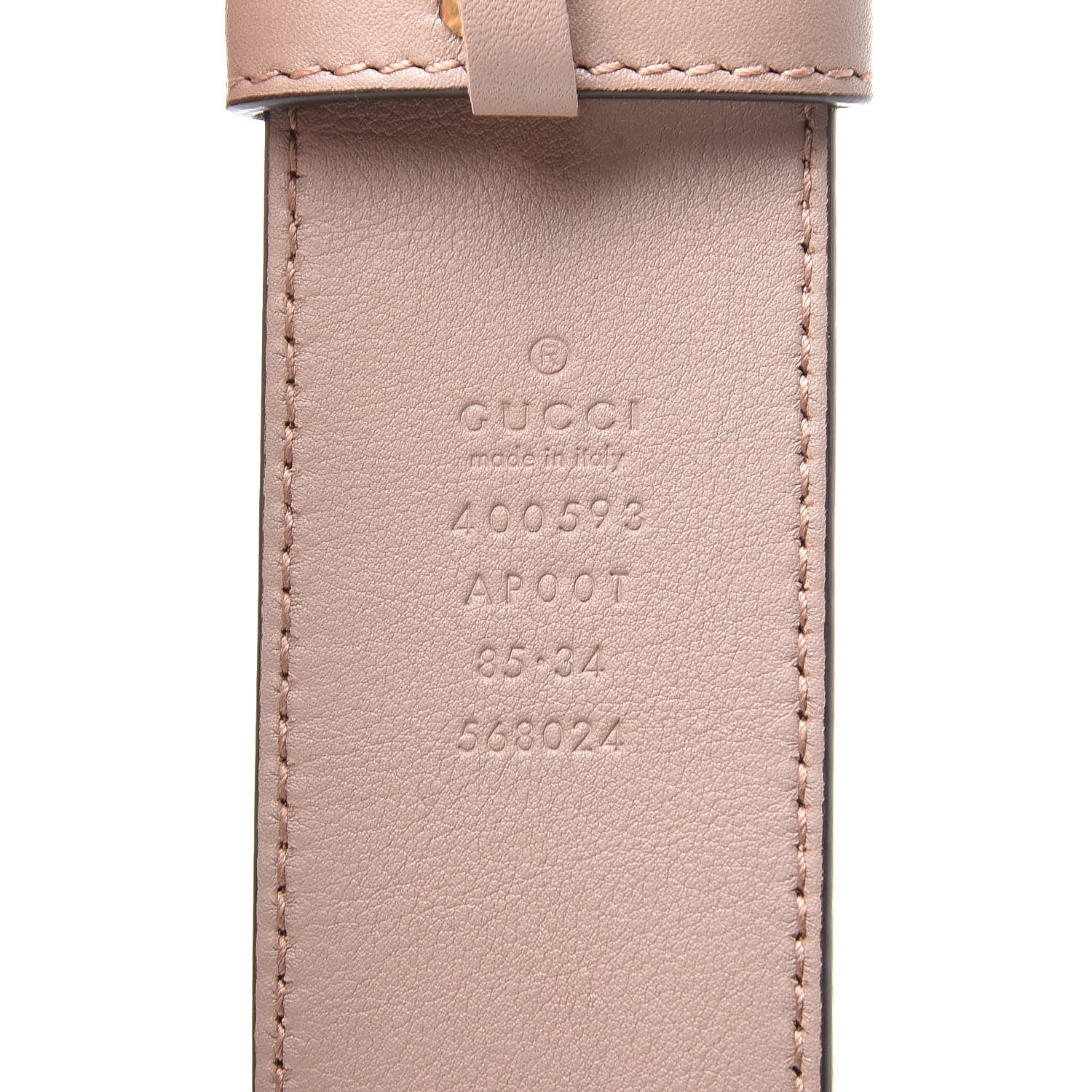 Gucci Calfskin Double G 40mm Belt 85 34 Porcelain Rose 4 of 6