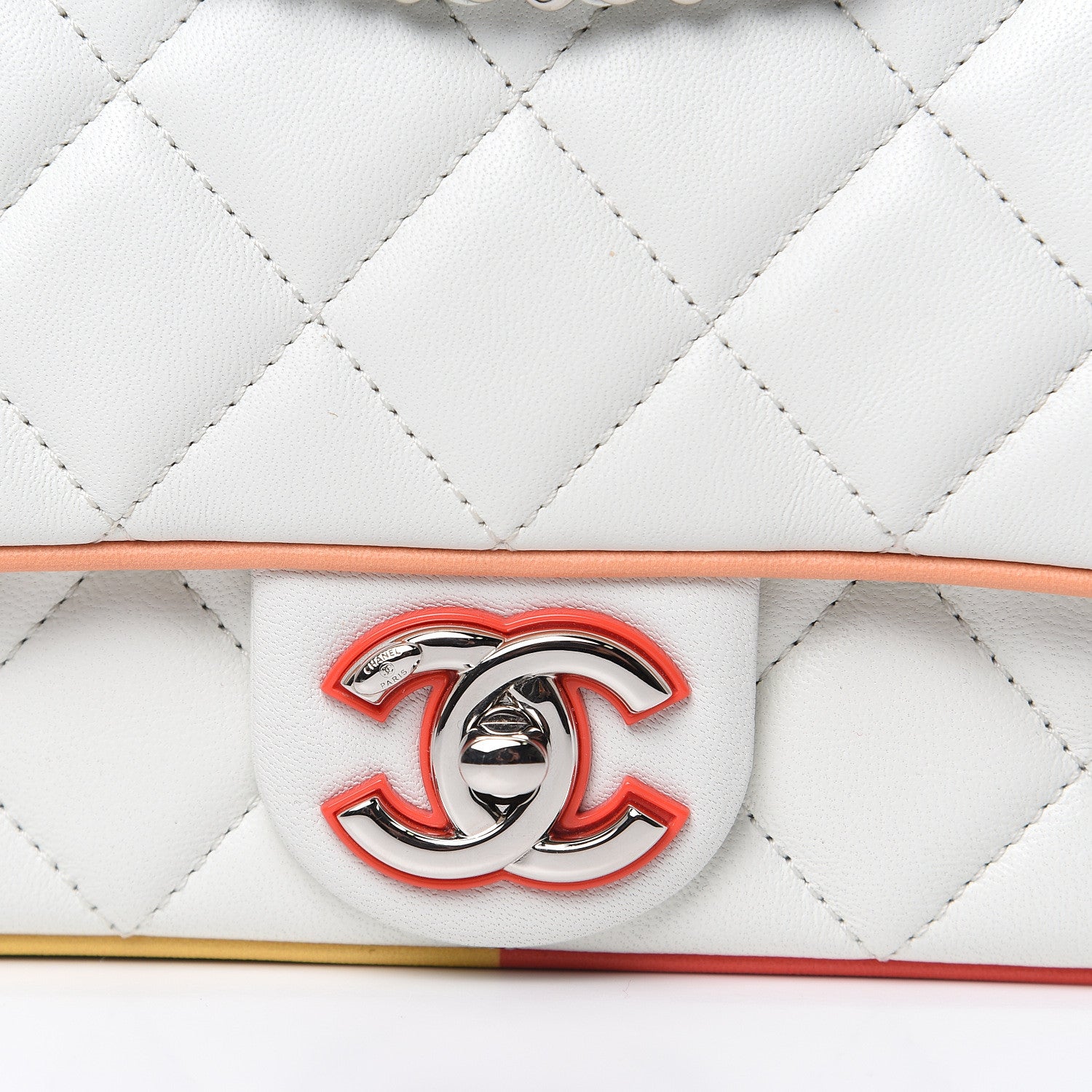 Chanel Lambskin Plexiglass Quilted Small Cuba Color Flap White Multicolor 3 of 12