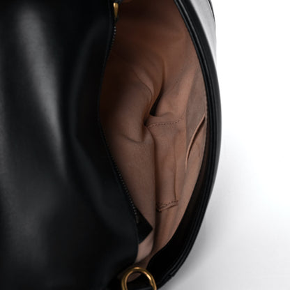 Gucci Calfskin Matelasse Small GG Marmont Top Handle Shoulder Bag Black 5 of 14