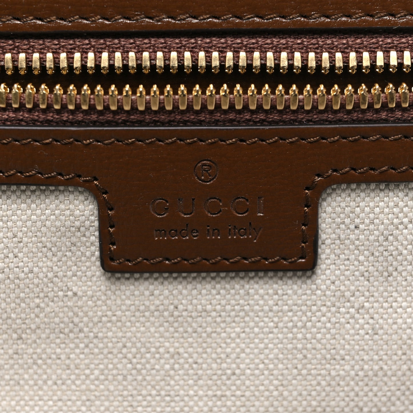 GG Supreme Monogram Azalea Calfskin Retro Interlocking G Garment Bag Beige Ebony Brown Sugar