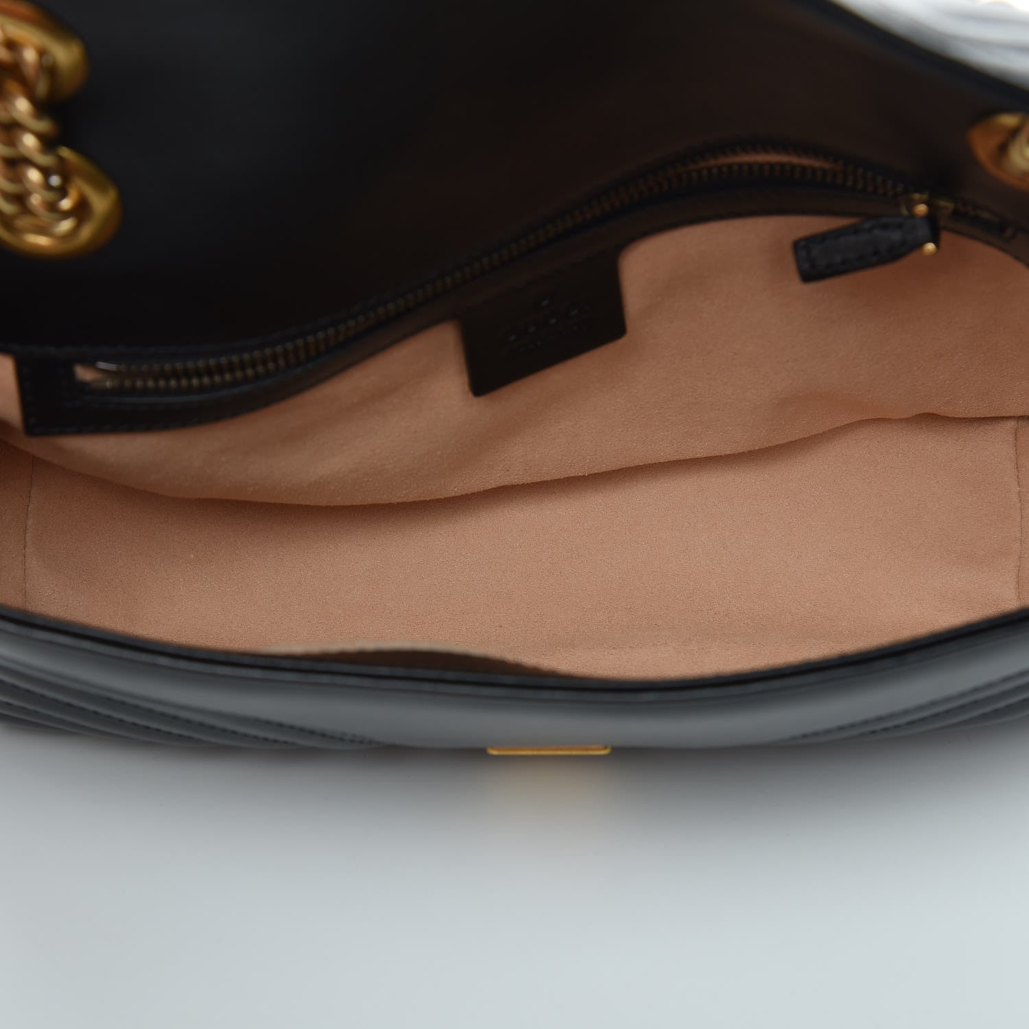 Gucci Calfskin Matelasse Small GG Marmont Shoulder Bag Black 5 of 9
