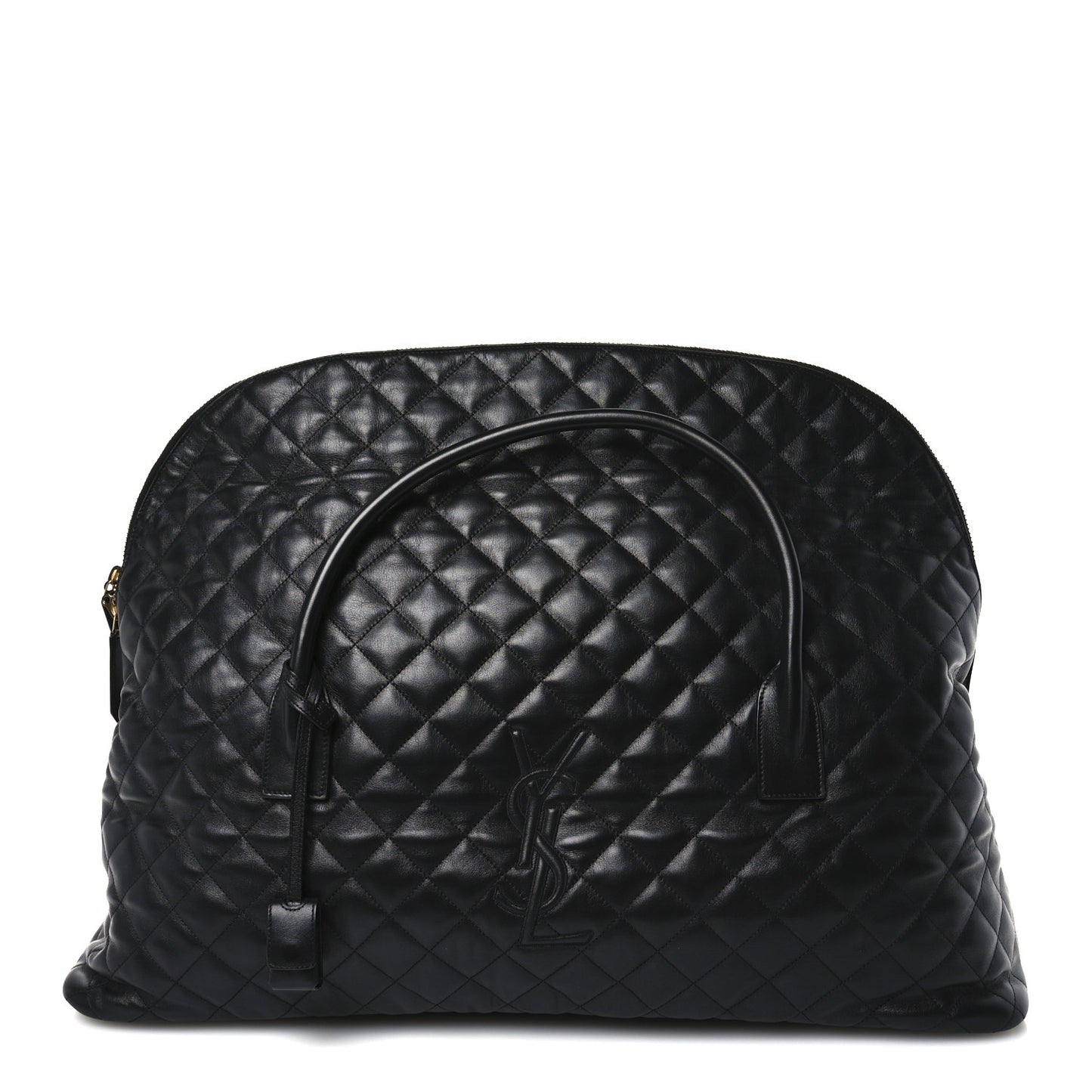 Calfskin Quilted ES Giant Travel Bag Black