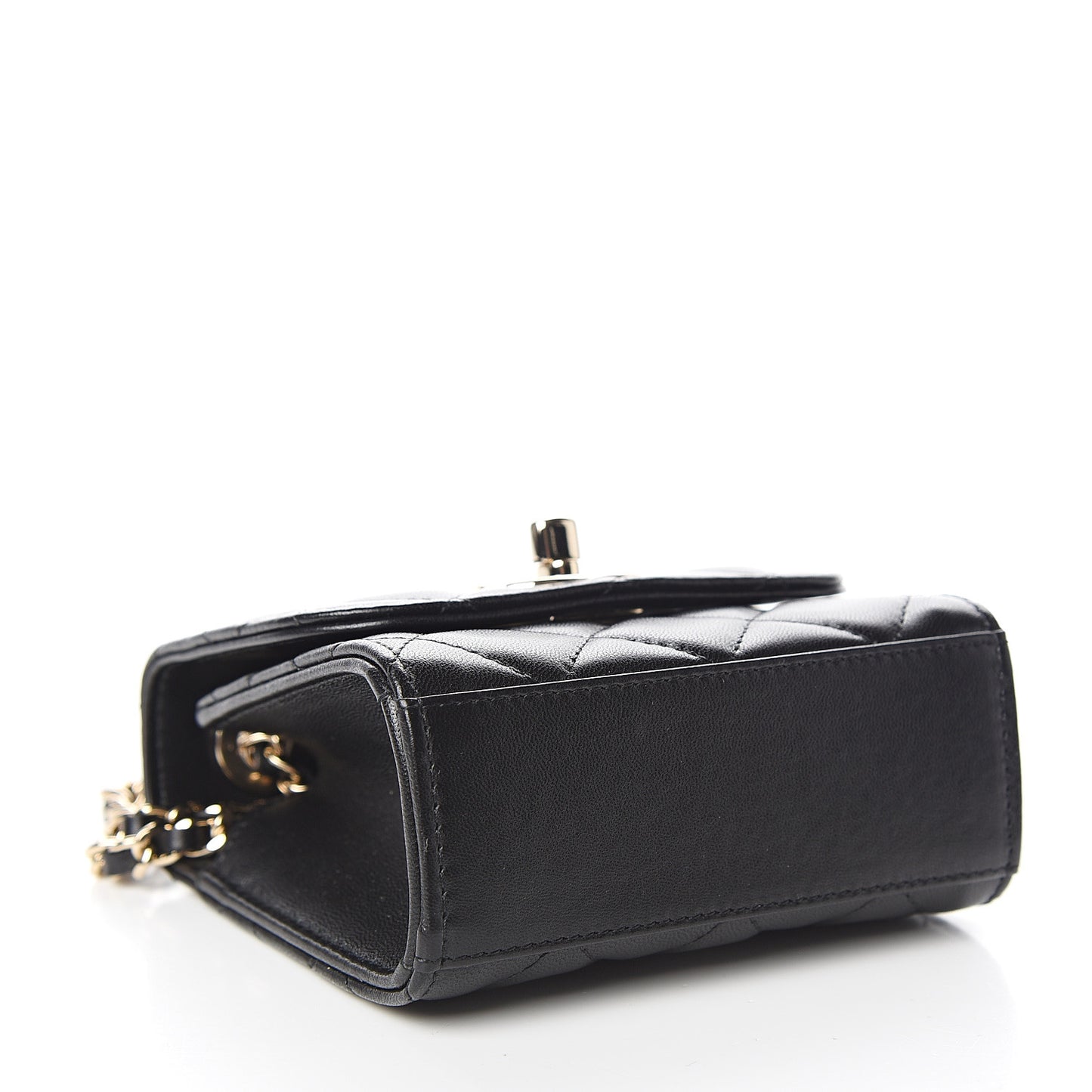Lambskin Quilted Mini Trendy CC Chain Wallet Black