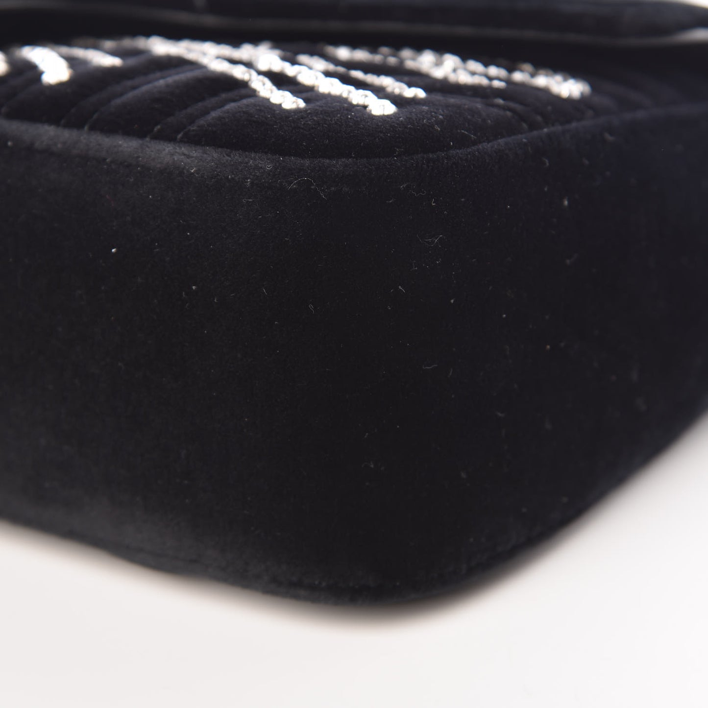 Velvet Matelasse Marquise Crystals Embroidered Small GG Marmont Shoulder Bag Black