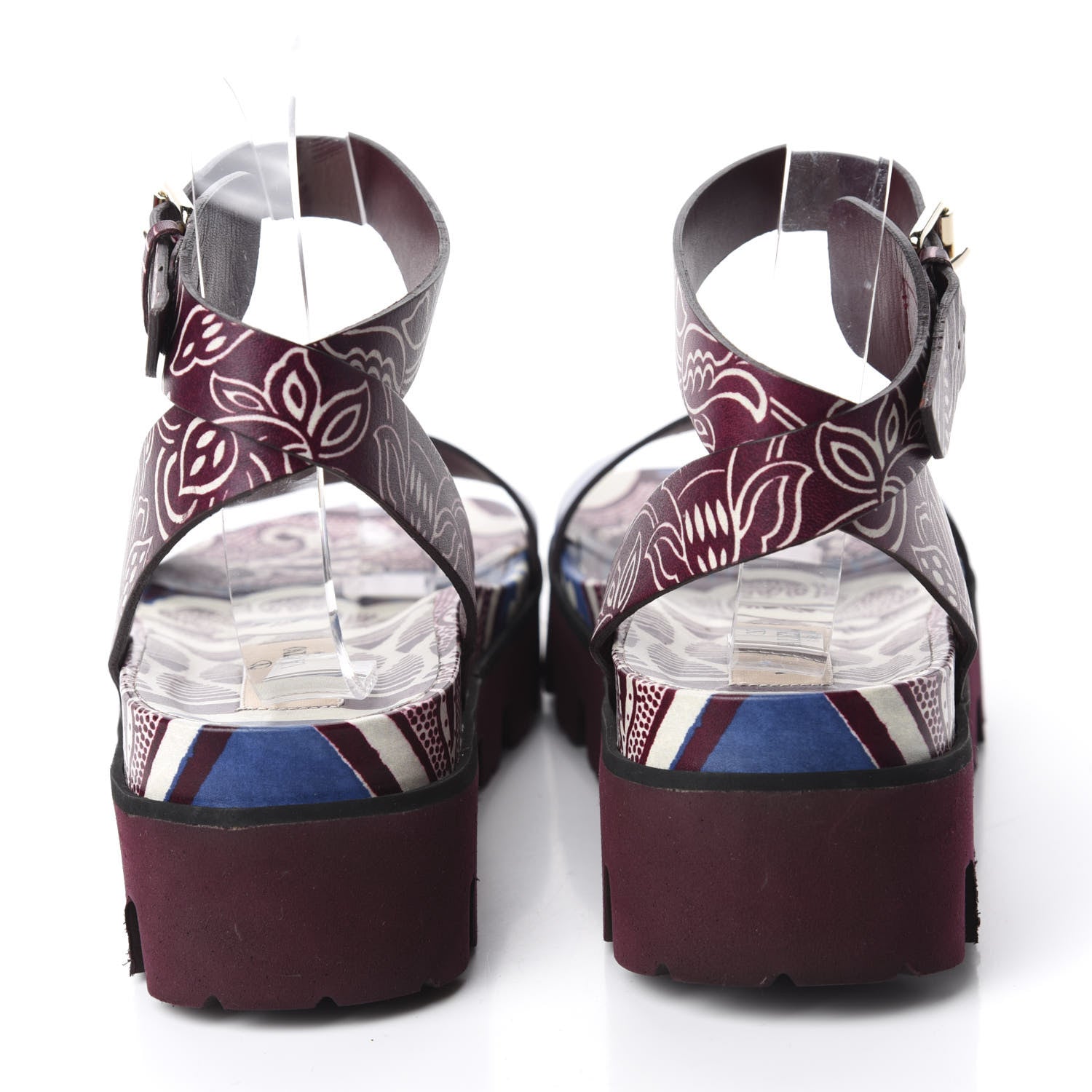 Valentino Garavani Calfskin Rubber Floral Print Sandals 40 Multicolor 5 of 9