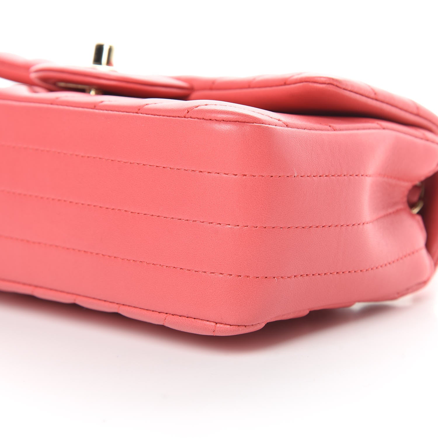 Chanel Lambskin Chevron Quilted Mini Rectangular Flap Pink 10 of 12