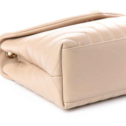 Saint Laurent Calfskin Y Quilted Monogram Medium Loulou Chain Satchel Nude Powder 8 of 9