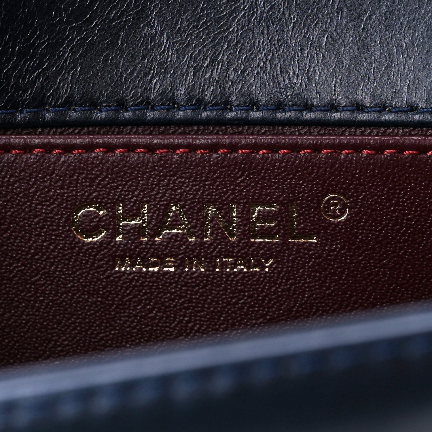 Chanel Calfskin Embossed Small Paris Salzburg Boy Flap Navy 6 of 11